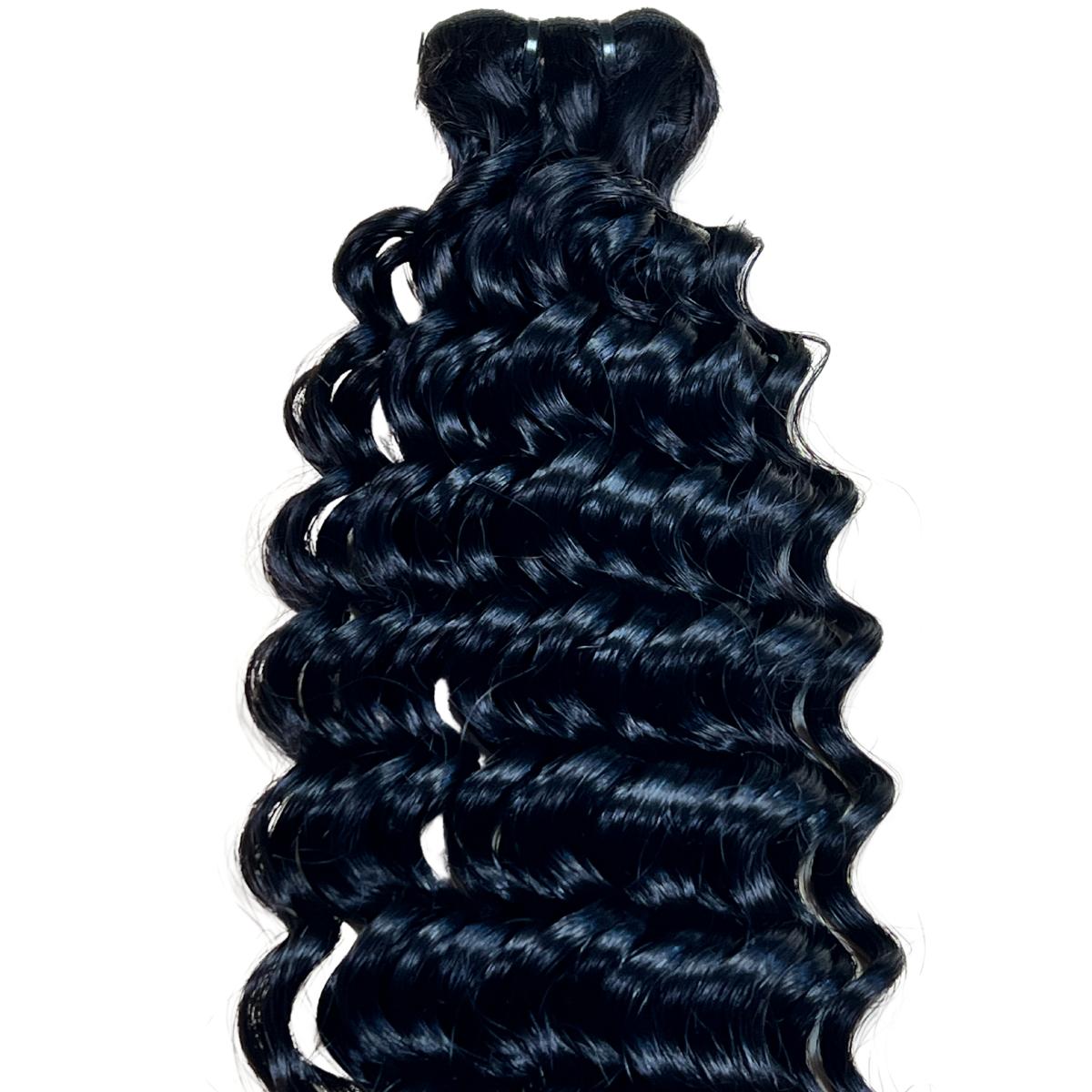 double drawn virgin hair deep wave bundle