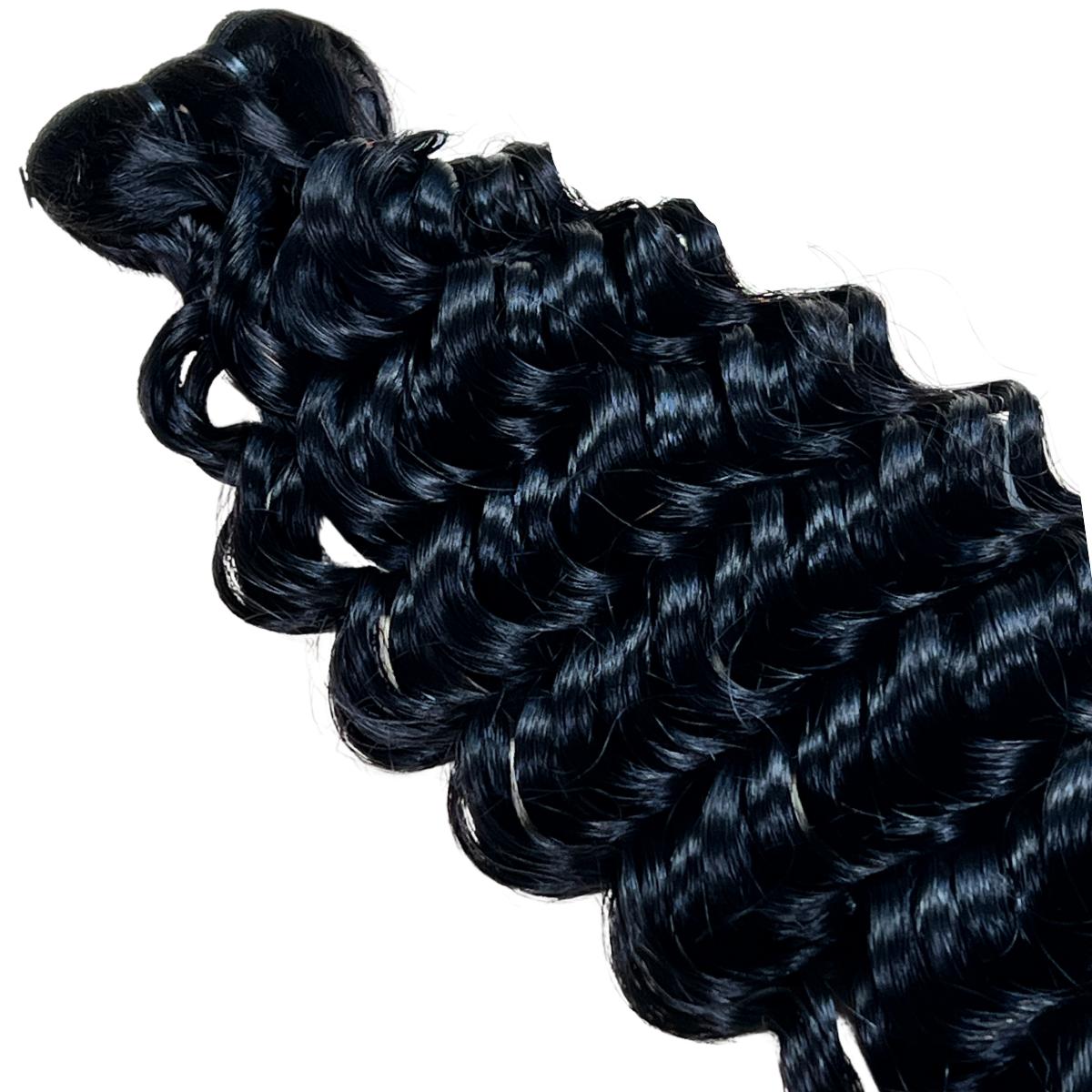 double drawn virgin hair weave deep wave bundle