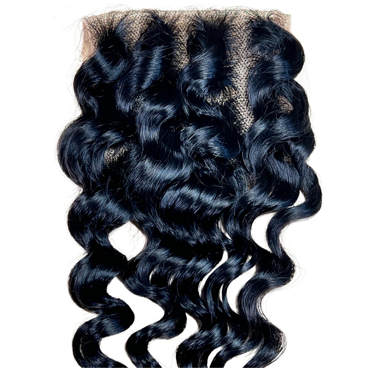 deep wave human hair 4x4 lace closure