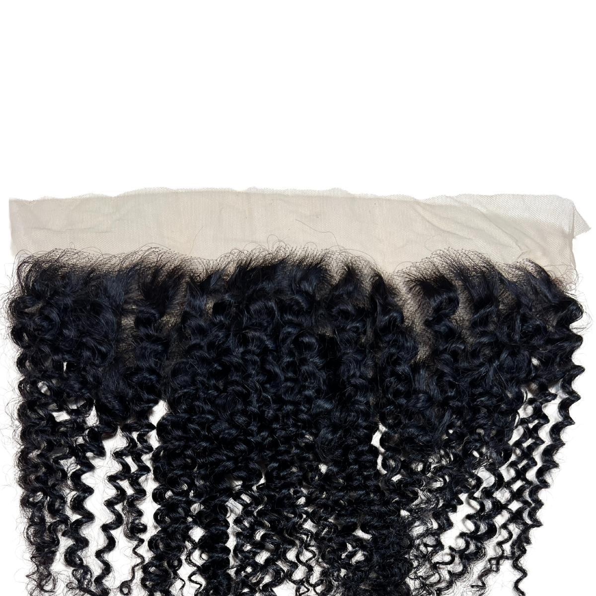 kinky curly transparent lace frontal back