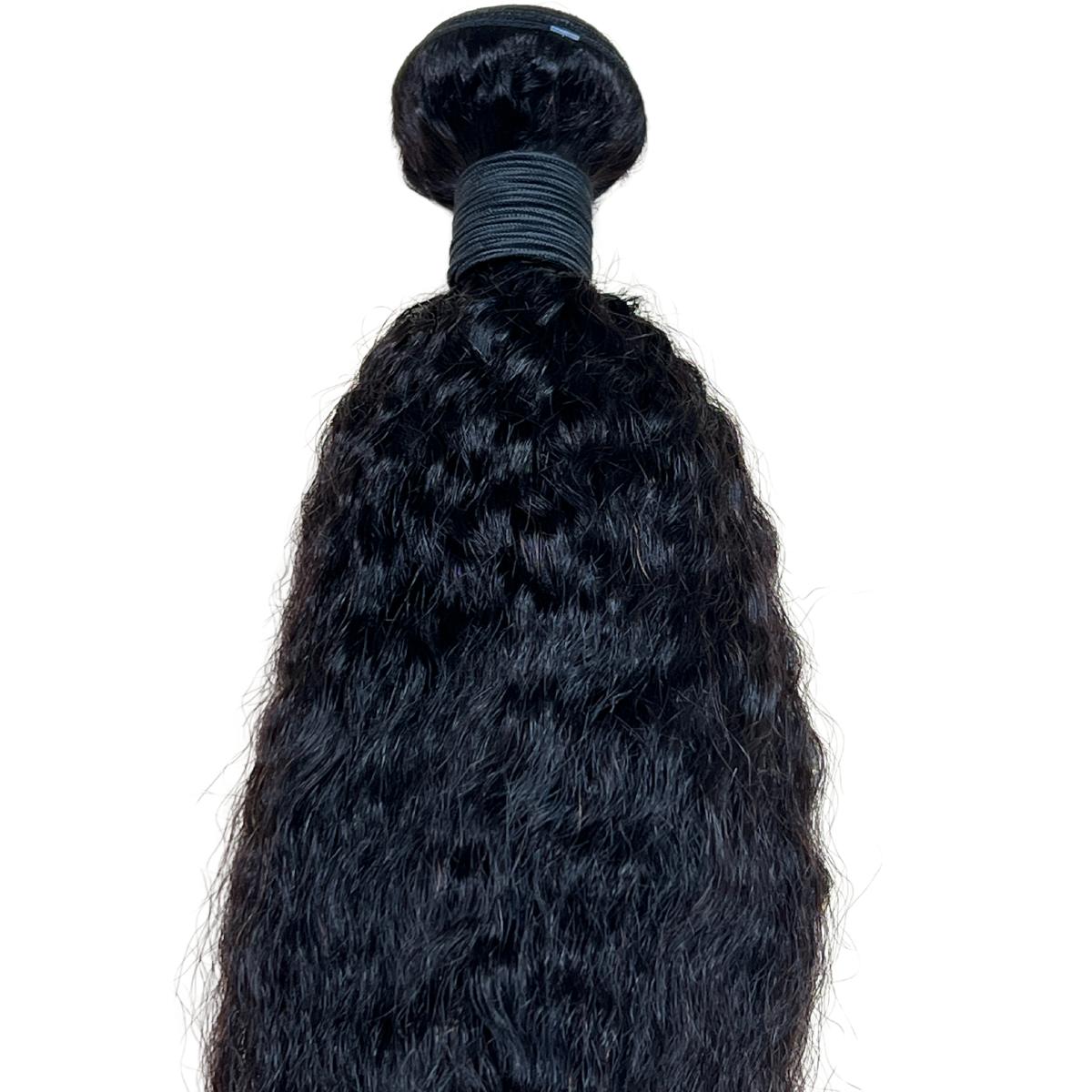 kinky straight bundle human hair