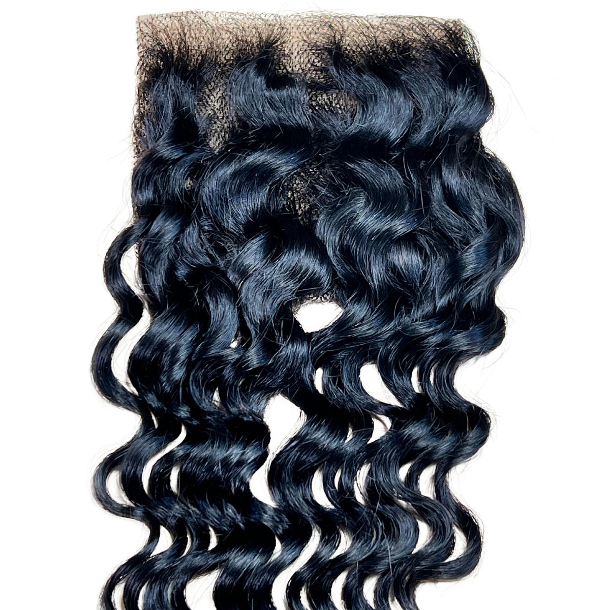 virgin hair deep wave transparent 4x4 lace closure