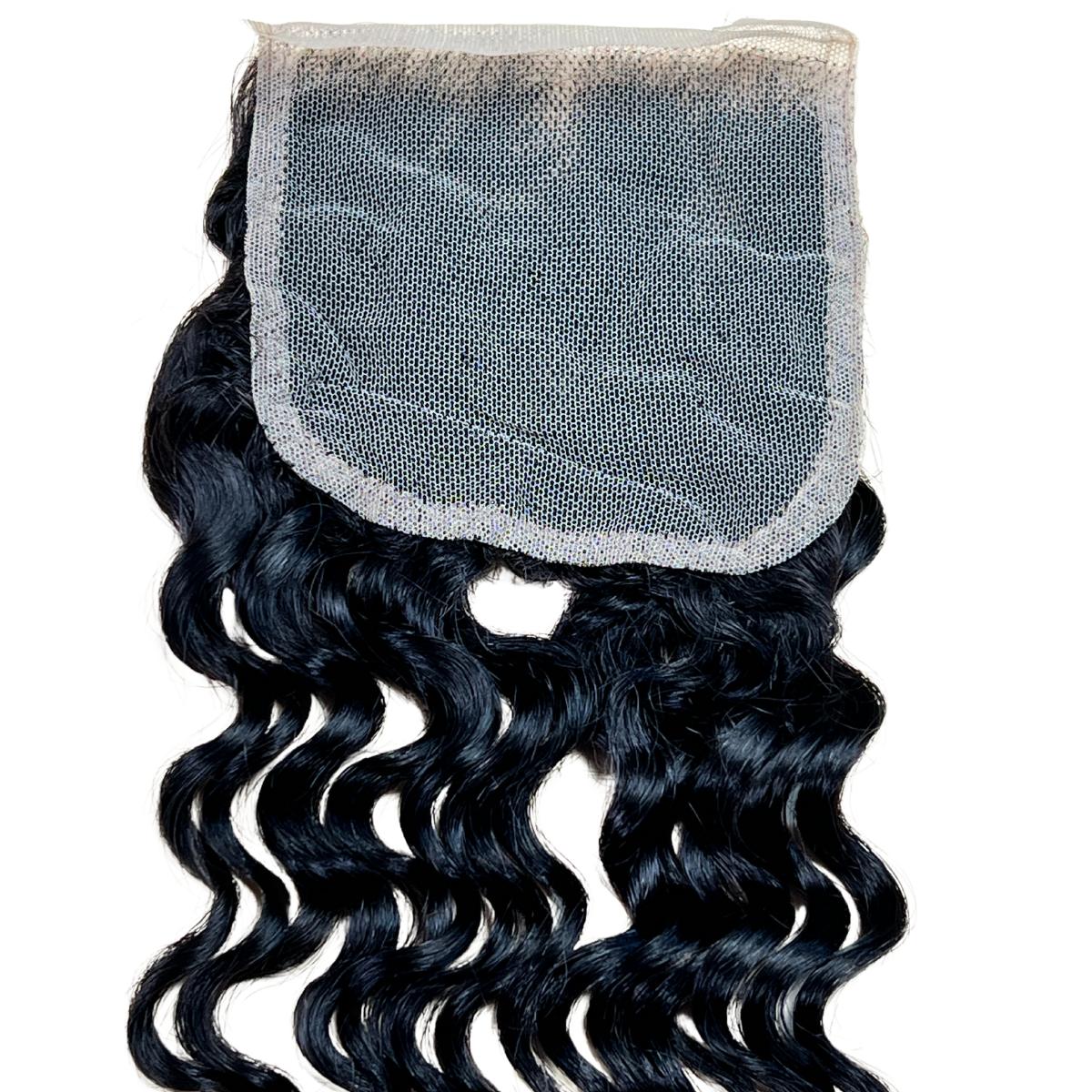 vigin hair deep wave transparent 4x4 lace closure