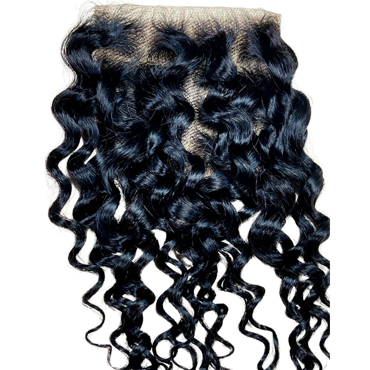 virgin hair kinky curly transparent 4x4 lace closure