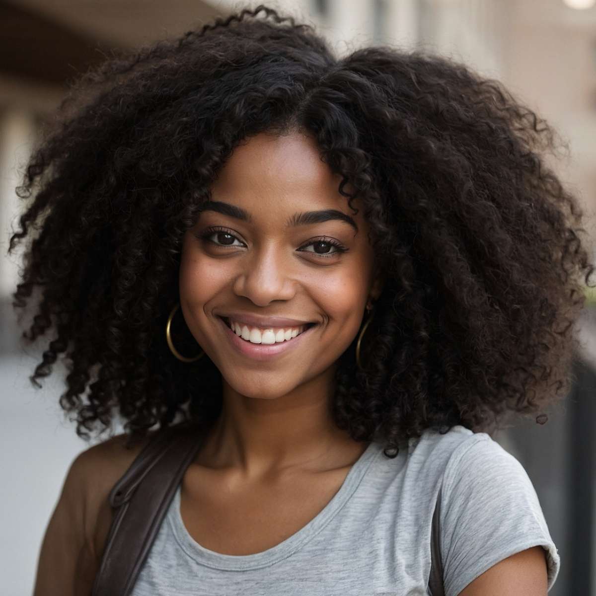 woman wearing kinky curly hair bundles
